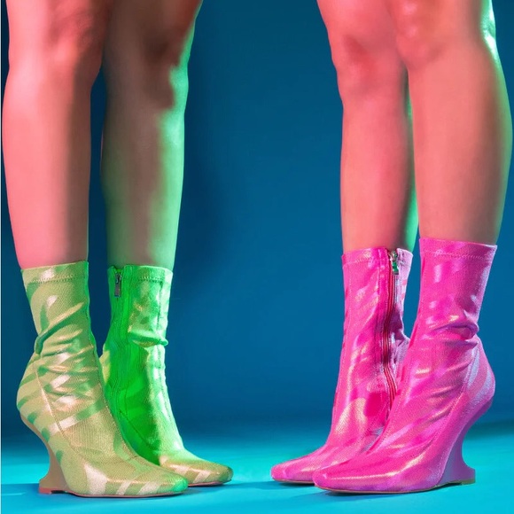 NWT. Azalea Wang Lime Lime Inverse Heel Bootie. - Picture 8 of 8